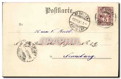 Institut Dr. Schmidt, St. Gallen — vista do Rosenberg — editor Peronni, n° 77 — Verso