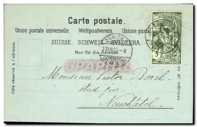 Zabytek Pfauenplatz — Zurych — Carl Kanzli, nr katalogowy 237 — Rewers