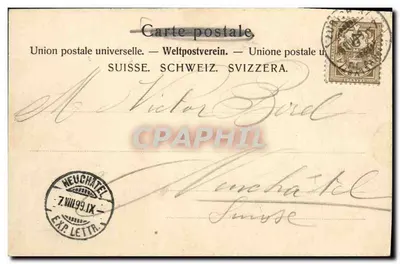 Uitzicht op Zürich — Utoquai — onbekende uitgever, nr. 7104 — Achterkant