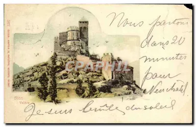 Bilhete postal antigo Suiça Sion