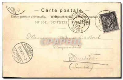 Spadzista Doubs — Szwajcaria — wydawca Aug. Reiss-Lazard, nr 551 — Rewers