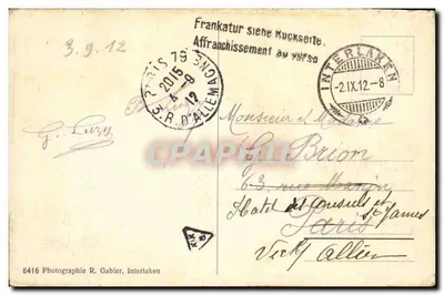 Interlaken - Generalansicht — Fotografia R. Gabler, Interlaken — Verso