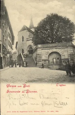 Bilhete Postal Antigo Suiço Gruss aus Biel