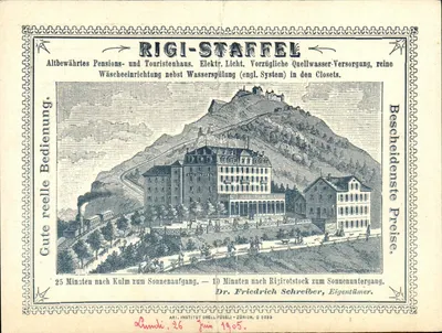 Rigi-Staffel — Pensionato e hotel turístico — Dr. Friedrich Schreiber, Zurique