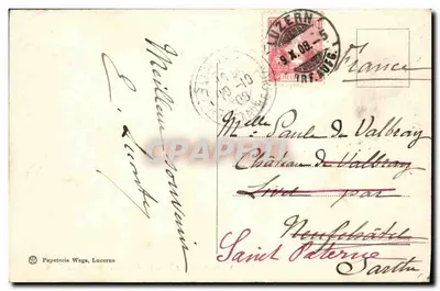 Vordermeggen, Villa St. Charles — Wejście do ogrodu — Papeterie Wege, Lucerna — Rewers