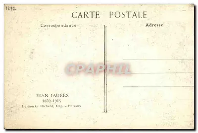Jean Jaurès — Portret — Wydawnictwo G. Richard, Puteaux — Rewers