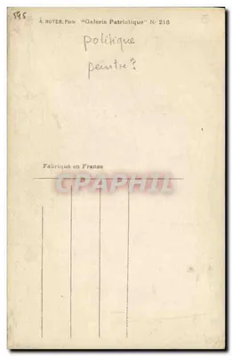 Dalimier — Ministrz Sztuk Pięknych Rządu Obrony Narodowej — H. Manuel, Paryż, nr 216 — Rewers