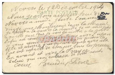 Generał Joffre i Prezydent Poincaré — na froncie obserwujący bitwę — Cliché Chusseau-Flaviens — Rewers