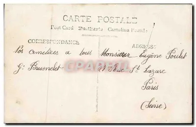 Menina diante de uma escola — Férias — H.K.C. n°3201 — Verso
