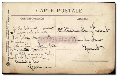 Kobieta i dzieci na ogródku — wydawca Oranotypie, seria 1904 — Rewers