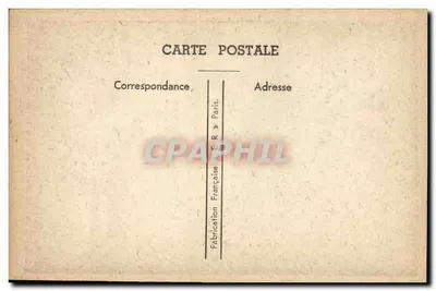 Homem com pena de pavão — carta postal humorística — Fabrication Française, Paris — Verso