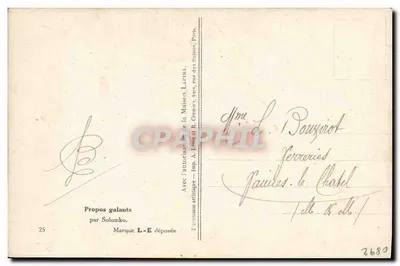 Due giovani donne — Propos galanti — Maison Lapina, Parigi — Verso