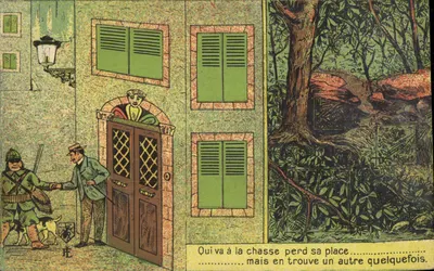 Caça e floresta — cena de encontro — editor não identificado