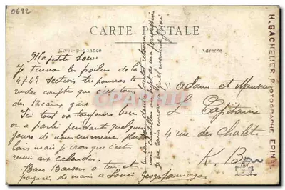 CARTE PHOTO Militaria Epinal 474 TM 1915 Camions — Verso