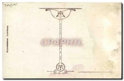 Retrato de Benito Mussolini — assinatura autógrafa — Ed. A. Traldi, Milão — Verso