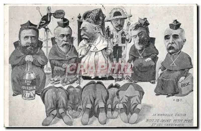 La Nouvelle Église Notre Saint Petit Père et ses Cardinaux — caricature politique — R.D.J.