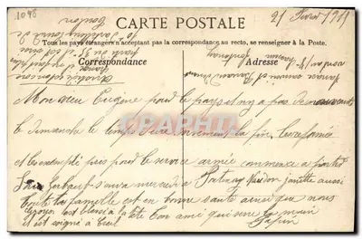 Carta postal satírica — Amanhã!!! — editor A. Triéron, n°1098 — Verso