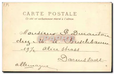 Couple au bord de la route — scène humoristique avec voiture — éditeur Raphaël Tuck & Fils, Paris, Série 174 — Verso