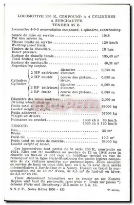 Lokomotywa 230 K — Zespół czterocylindrowy — S.N.C.F. — 2. seria — Rewers