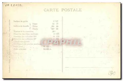 Francuska lokomotywa Pacific — seria 4501 — wydawca F.F. Paris, nr D-19 — Rewers
