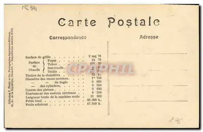 Francuska lokomotywa nr 230-374 — seria 230-374 do 230-385 — Stan — Fotografia H. Fohanno — Rewers