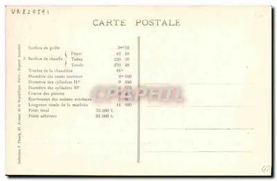 Locomotiva a vapor n° 2.741 — Norte — B-16 — As Locomotivas Francesas (Norte) — Verso