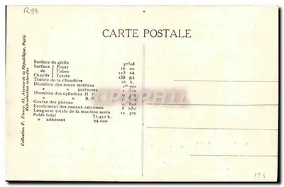 Francuska lokomotywa nr 4402 — seria 4295 do 4499 — F. F. Paris — Rewers