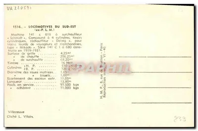 Locomotief 141 C 618 — Sud-Est (ex-P.L.M.) — H.M.P. Parijs — Achterkant