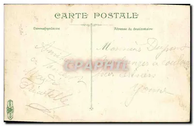 Przyjazd do Troyes — scena stacji z podróżniczką — wyd. L.V.&C. nr 3443 — Rewers