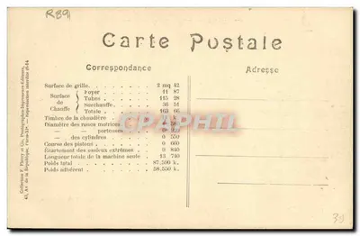 Maszyna-tender nr 4447 — lokomotywa z nadgrzejnikiem Schmidt, seria 4.402 do 4.512 — zdjęcie E. Chavin, Verneuil-l'Étang — Rewers