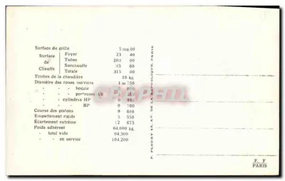 Locomotiva n° 4601 — Tipo 'Mountain' compound — Sociedade HANOMAG — Verso