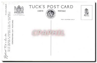 Korona Królowej przechodząca przez Abbatię Westminsterską — Tuck's Postcard, seria CG 9 — Rewers