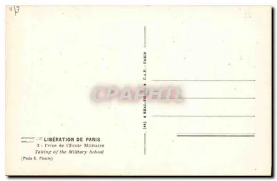 Sự kiện chiếm giữ Trường Quân sự — Paris — Photo A. Picoche — Mặt sau