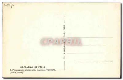 Oswobodzenie Paryża — Niemieccy więźniowie — Foto R. Picoche — Rewers