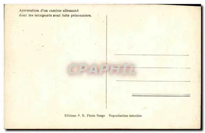 Detenção de um caminhão alemão — Bar Lutétia em primeiro plano — Edições S.R. Photo Serge — Verso