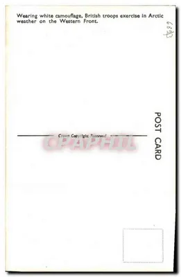 Soldados em uniforme de camuflage branco — Frente Ocidental — Fotografia do War Office B.1508. — Verso