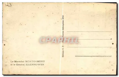 Le Maréchal Montgomery et le Général Eisenhower — Éditions O.P. Photo Service Information Allié — Rewers