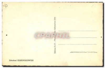 General Eisenhower — Portret oficjalny — Wydawnictwo O.P. Photo Service Allié — Rewers