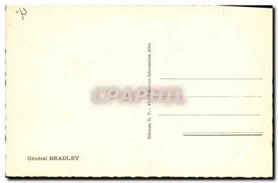 Geral Bradley — retrato militar — Edições O. P. - Serviço de Fotografia Informação Aliada — Verso
