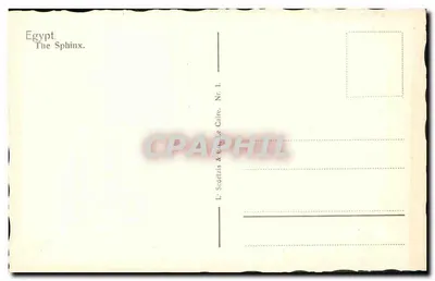 Egito — O Esfinge e a pirâmide de Gizé — L. Scartzis & Cie, El Cairo, Nr. 1 — Verso