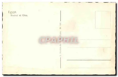 Pôr do sol em Gizeh — Egito — L. Scarlett & Cie, Caire, Nr. 641 — Verso