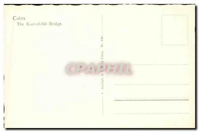 Cairo — De brug Kasr-el-Nil — uitgever L. Scortzis & Cie, n° 640 — Achterkant