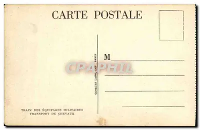 Pociąg wojskowy — Transport koni — Georges Lang, Imp. Paris — Rewers