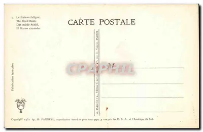 O navio cansado — 7ª ilustração da série — H. Panneel, Paris — Verso