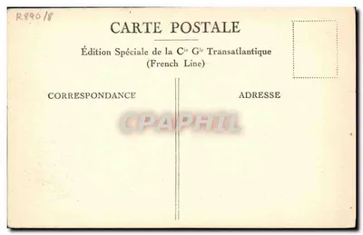 Kabina pierwszej klasy — Linia lotnicza "CUBA" — Wydanie specjalne French Line — Rewers
