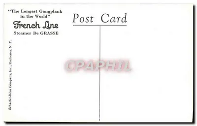 S.S. De Grasse — O Ginásio — French Line — Verso