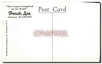S.S. De Grasse — A Sala de Fumar — French Line — Verso