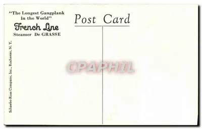 S.S. De Grasse — Entrada principal y escalera — French Line — Reverso