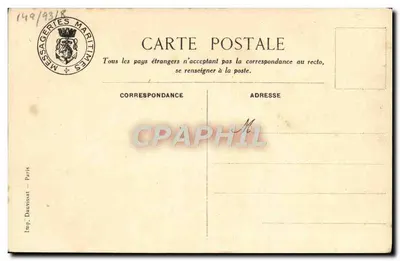 O navio de passageiros "Mariette-Pacha" — Messageries Maritimes — editor não visível — Verso