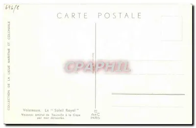 „Soleil Royal” — Statek amirała Tourville pod Kapiem w burzowym morzu — E.A.E.C. Paryż — Rewers